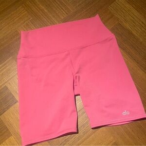 Pink alo biker shorts